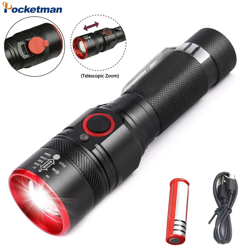 POCKETMAN 1800 Lumen Zoomable LED Flashlight | Waterproof