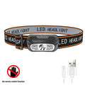 Powerful LED Sensor Headlamp Built-in Battery USB Rechargeable Mini Induction Head Flashlight White/Yellow/Red Headlight Oasis Select No sensor original