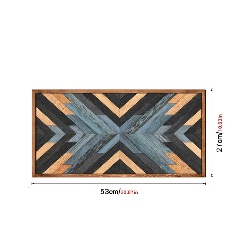 Wall Stickers Wooden Frame Paintings Nordic Style Geometric Patterns Living Room Bedroom Study Decoration Oasis Select No. MZ453-M