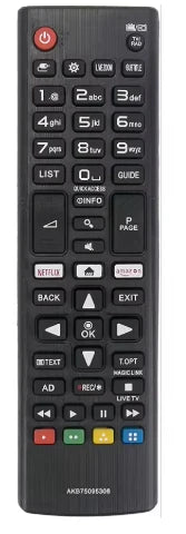 For LG TV Remote Control AKB75095308 Replacement for LG Smart TV UJ UK UM UN UP UQ LJ LK Series Infrared Remote No Setup Needed Oasis Select black