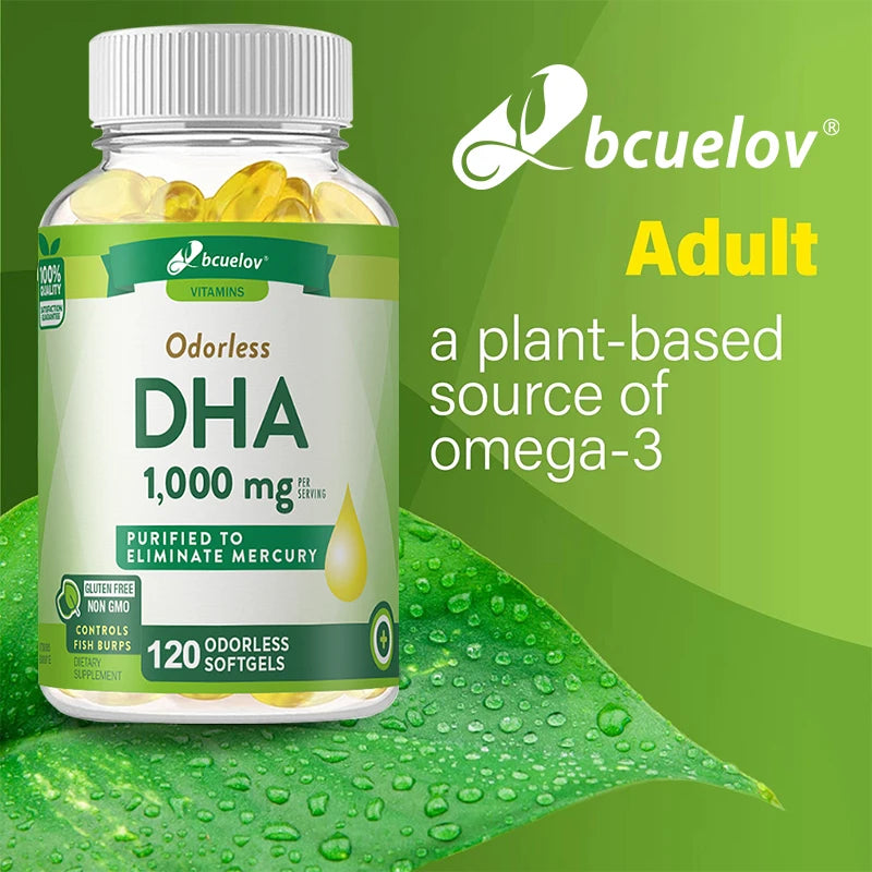 Bcuelov High Potency DHA Capsules – Brain & Cognitive Support DHA Brain Supplement Oasis Select