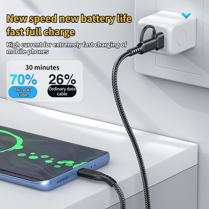60W USB-C to C 2-in-1 Fast Charging Cable – Phones & Tablets USB-C Charging Cable Oasis Select
