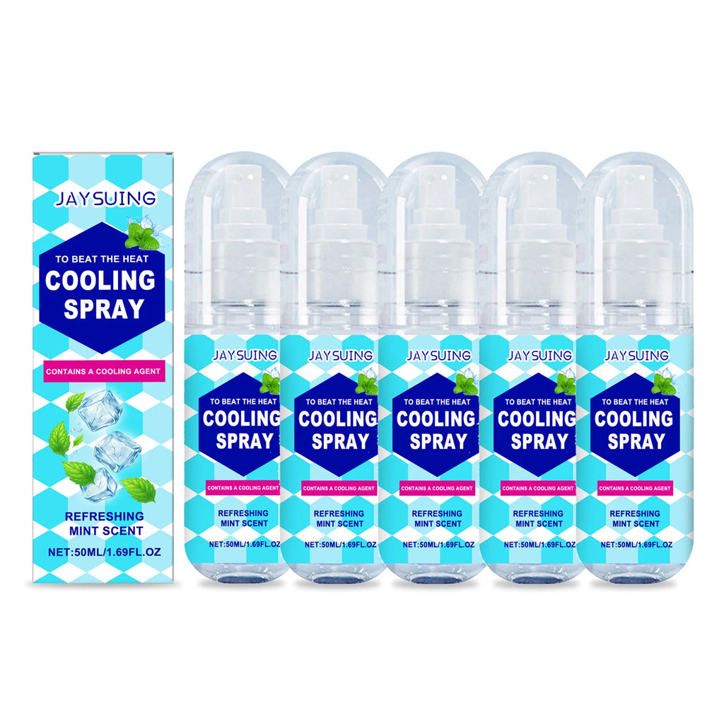 Cooling Spray Instant Cooling Spray Outdoor Mint Scent Summer Heat Relief Refreshing Skin Soothing Portable Body Cool Mist Oasis Select 5pcs