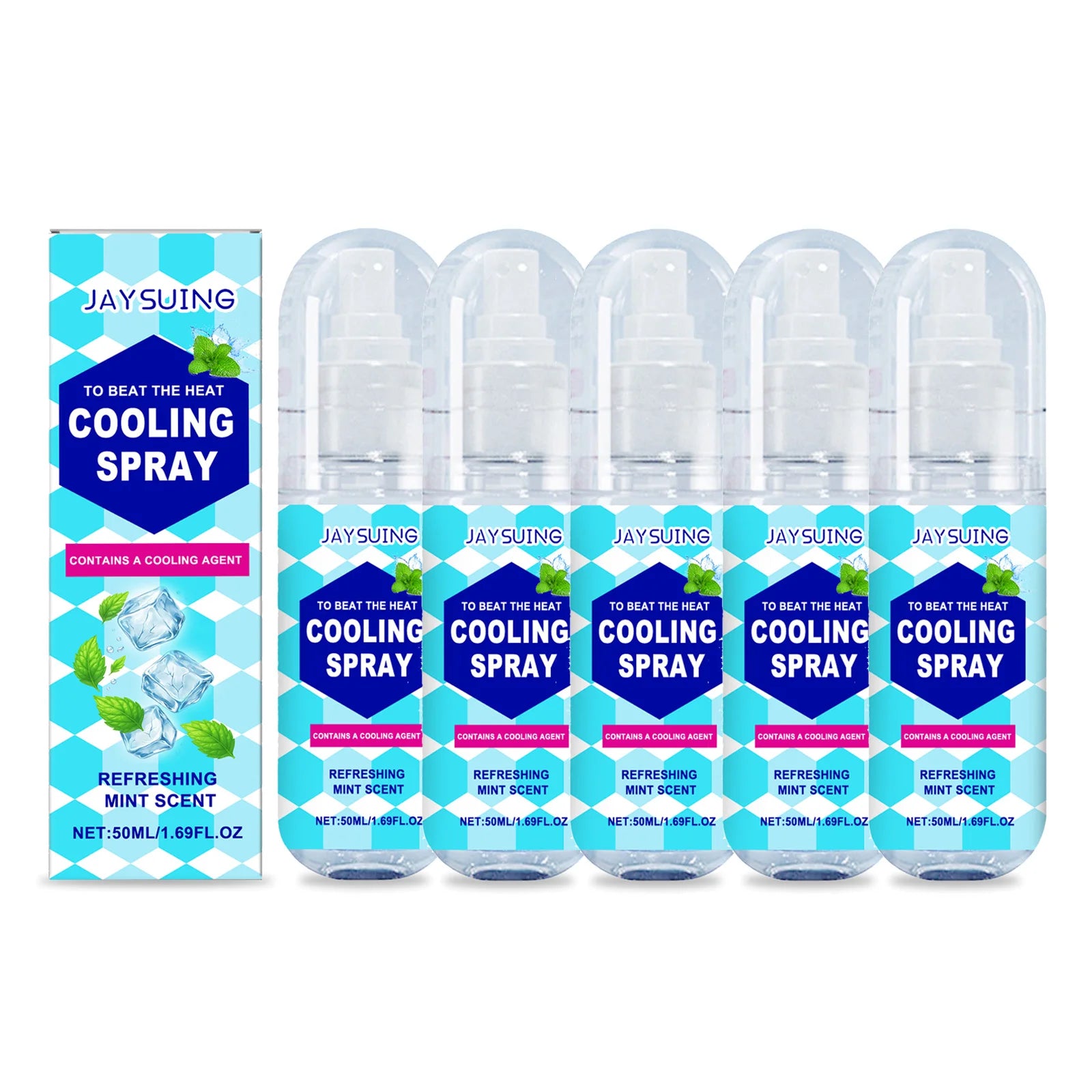 Cooling Spray Instant Cooling Spray Outdoor Mint Scent Summer Heat Relief Refreshing Skin Soothing Portable Body Cool Mist Oasis Select 5pcs