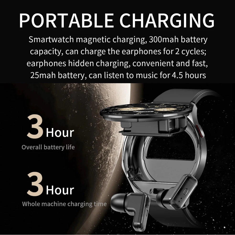 1.39" Women Smartwatch Men 2 In 1 TWS Headset Smart Watch Sport Fitness Heart Rate Health Watches Noise Reduction Earphone Music Oasis Select