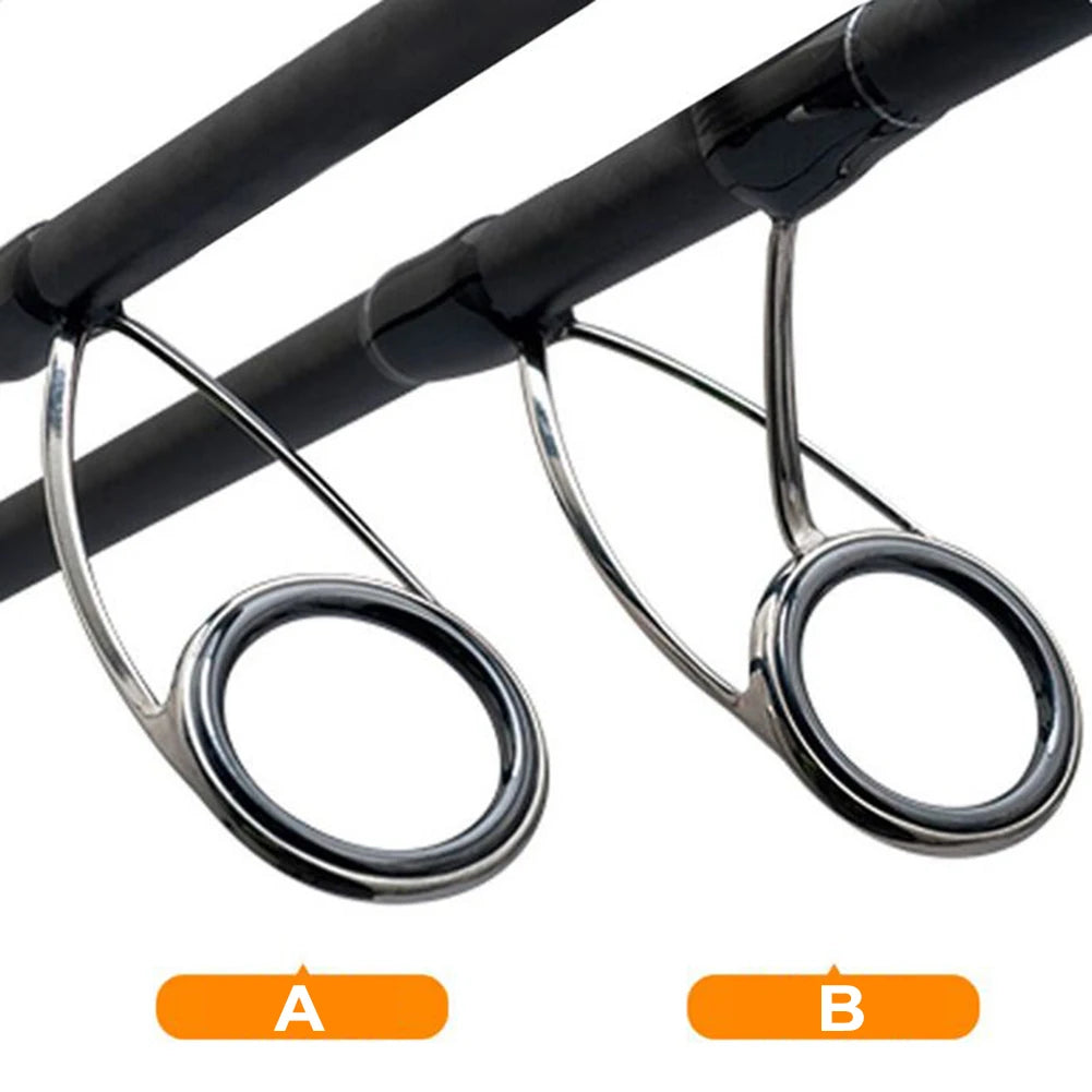 9pcs Replacement Fishing Rod Top Ring Tip Eye Guide Repair Building Stainless Kit Set Resistant Corrosion For Diy Fishing Tools Oasis Select