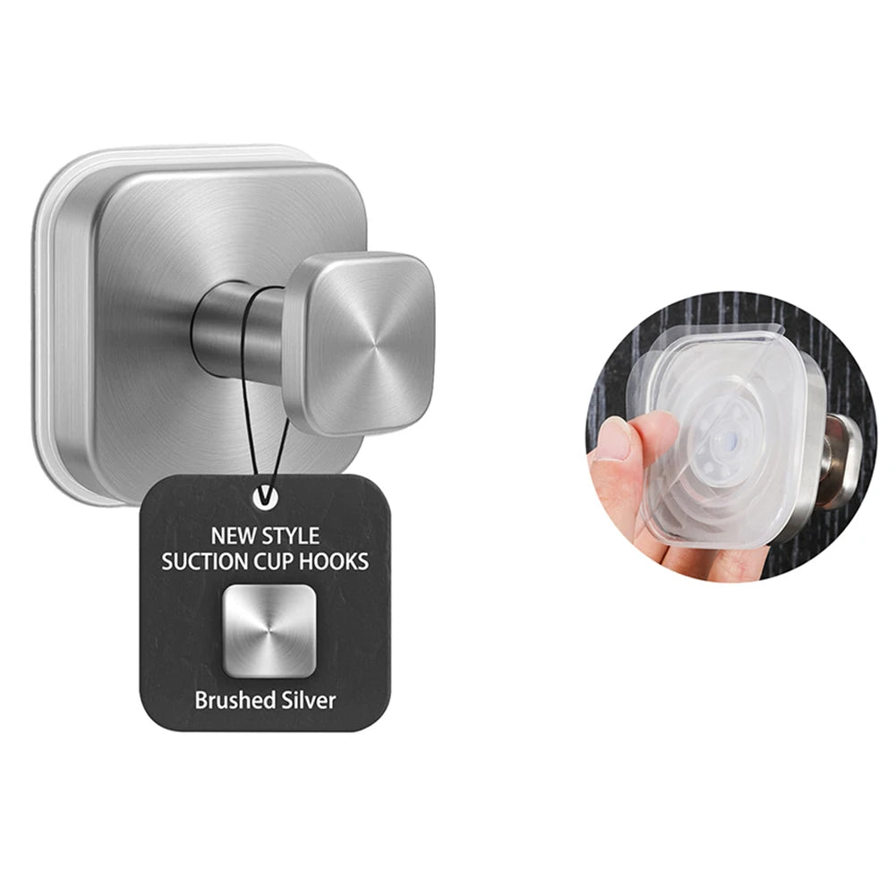 4pcs Suction Cup Hooks Stainless Steel 6x6cm Strong Cohesive Hook For Reliably Supporting Hanging Towels, Bathrobes Oasis Select China Mainland