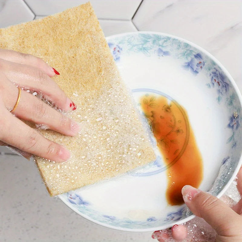 5pcs Coconut Fiber Scouring Pads - Non-Woven, High-Quality Reusable Exfoliating Pads for Kitchen and Living Room Cleaning Oasis Select