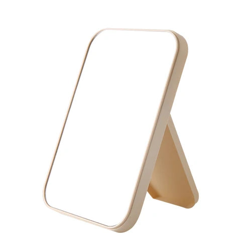 Desktop folding portable make-up mirror student dormitory desktop small mirror children's dressing mirror Oasis Select beige