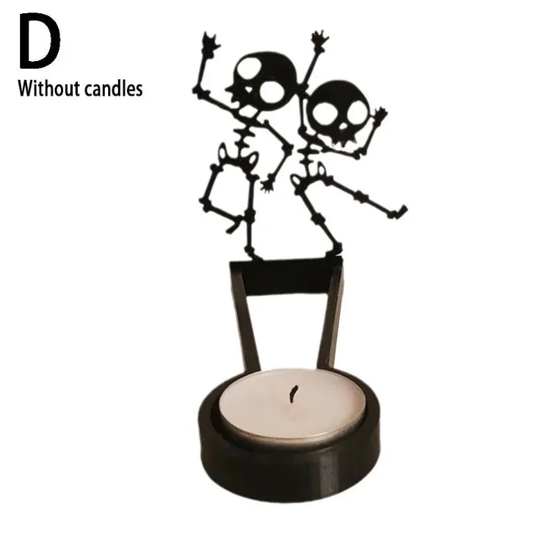 Halloween Decoration Home Halloween Projector Shadow Movie Props Halloween Ornaments Horror Candle Holder Candlestick Ornaments Oasis Select D
