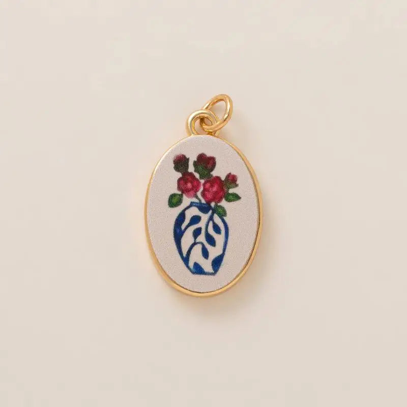 Simple And Versatile Color Blocking Butterfly Love Flower Diy Pendant Accessories Gold-Plated Color Preservation Oasis Select A13