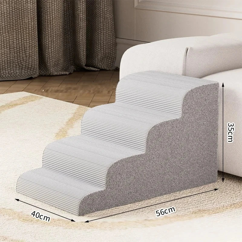 Puppy Stairs Foam Pet Secure Stairs Ramps Non-Slip Ladder dog supplies Pets Protect Older Dog Pet with Joint Pain Sofa Bed Ladde Oasis Select grey M