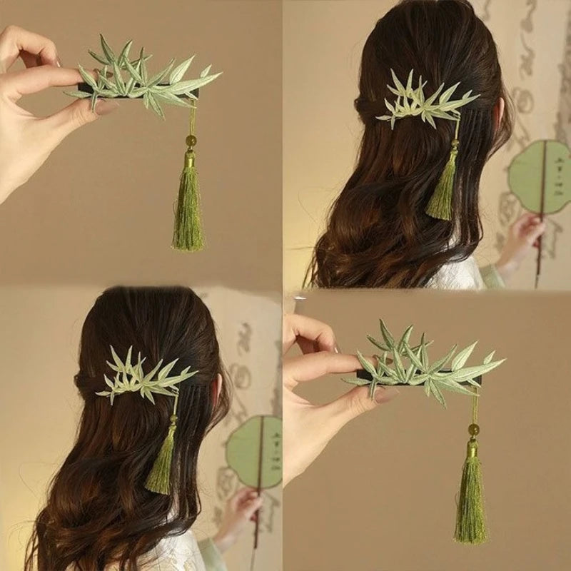 Hair Clip With Long Tassel Vintage Chinese Style Hair Barrette Elegant Hanfu Hair Accessory For Daily Outfit Cosplay Gift Oasis Select