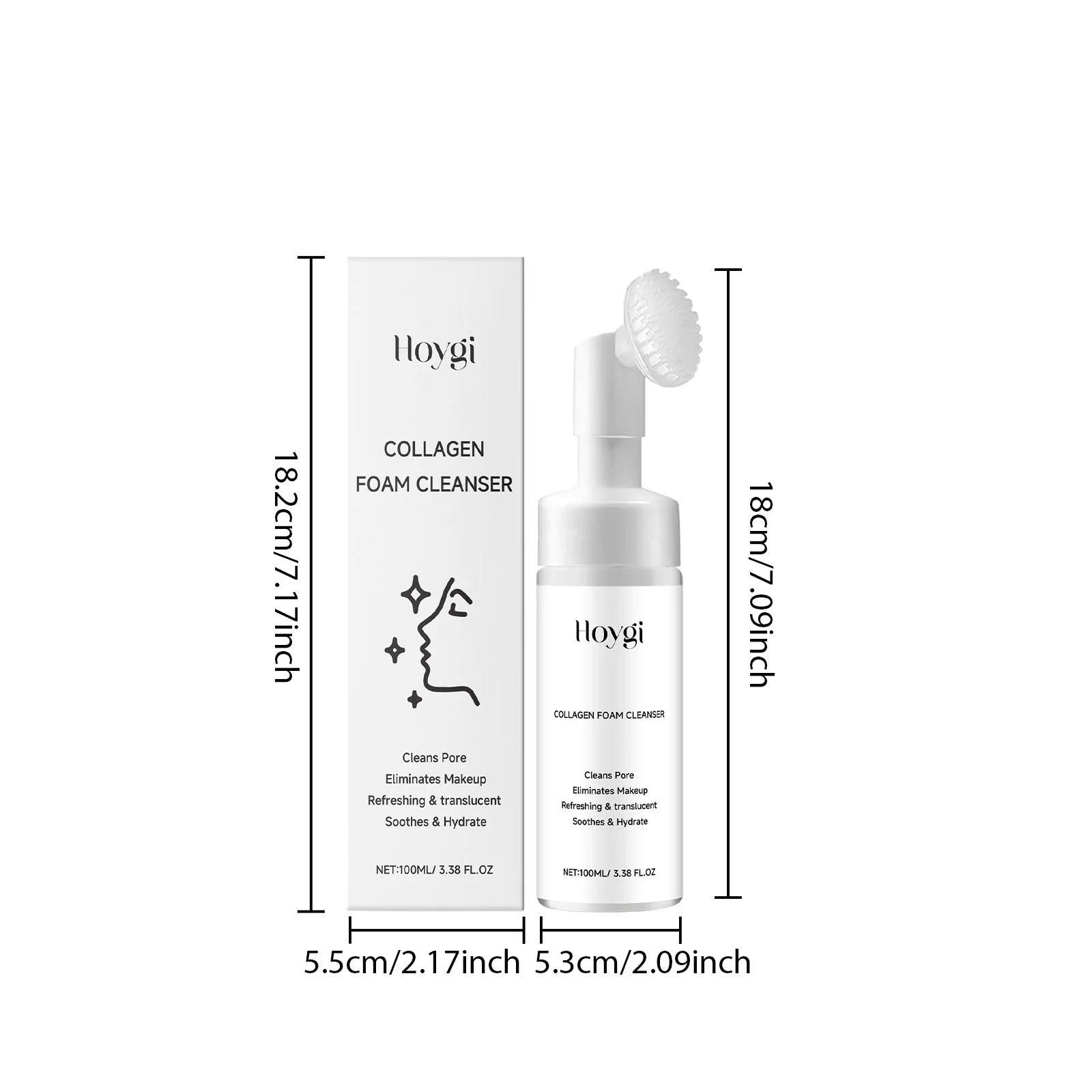 Collagen Facial Cleanser Mousse Deep Cleansing Skincare Controls Oil Moisturizing Firming Face Wash Foam Cleanser Skin Care Oasis Select