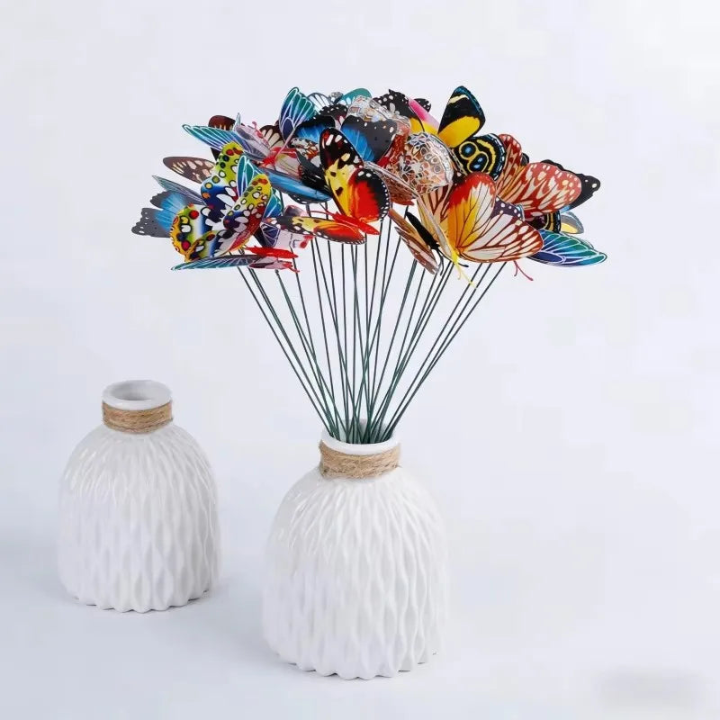 5/10/20/30pcs Outdoor Waterproof Glowing Butterfly Ground Stakes For Yard Lawn Decoration, Luminous Butterfly Ornaments Durable Oasis Select