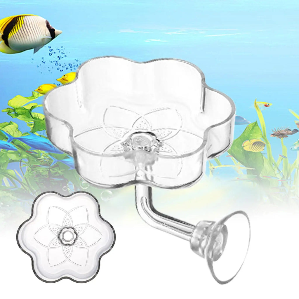 Aquarium Shrimp Feeder Dish – Clear Acrylic Suction Cup Tray