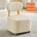 Small stool, household low stool, universal wheel, solid wood small chair, pulley, movable sliding chair, wooden backrest, squar Oasis Select Type E