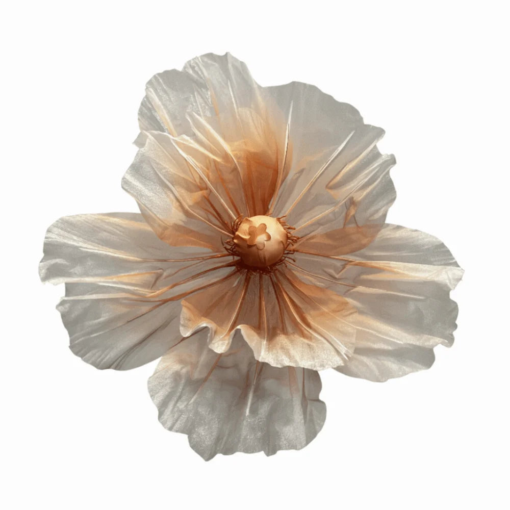 Single Flower Head Simulated Flower Silk Mesh Yarn Beautiful Decoration Silk Screen Flower Stand Props Large Poppy Oasis Select Champagne