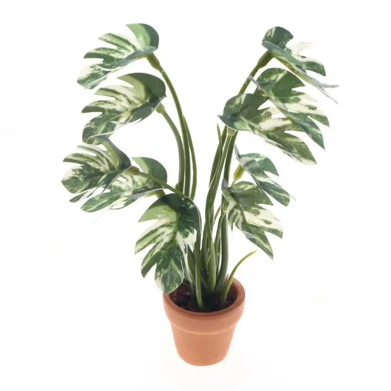 1/12 Scale Dollhouse Miniature Monstera Plant Potted Home Decoration Bonsai Garden Model Oasis Select