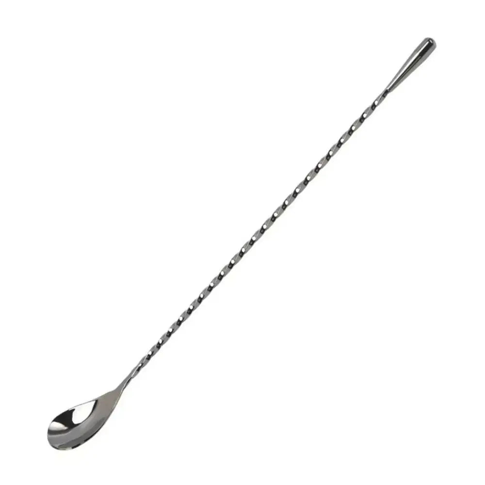 Kitchen Accessories Spiral Pattern Cocktail Spoon Long Handle 20/30/40cm Bar Teadrop Spoon Stainless Steel Mixing Spoon Dessert Oasis Select black-40cm