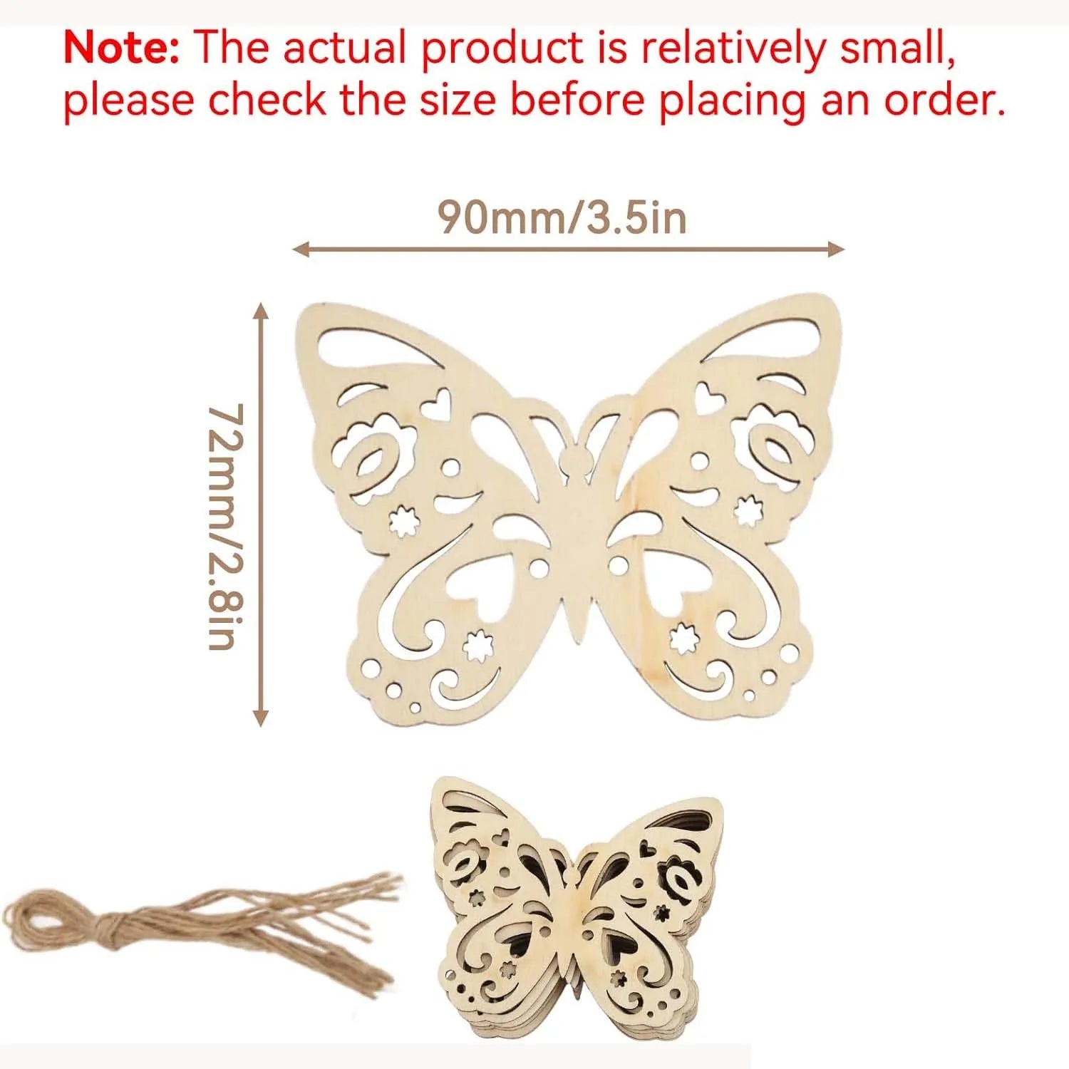 10pc Unfinished Wooden Butterfly Cutouts for DIY Crafts & Decor