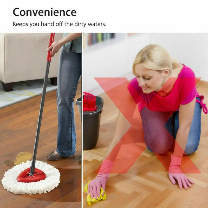 Easy Wring and Clean Floor Mop Turbo Microfibre 2in1 Replacement Refill Mop Head Accessory Home Cleaning Tools Oasis Select