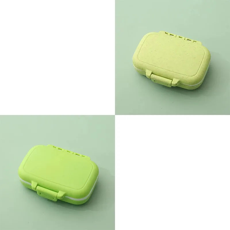 1/2pcs Mini Portable Pills Organizer Case 3 Grids PillBox Tablet Storage Container Weekly Medicine Pill's Box Pill Case Oasis Select Green-Wheat Green
