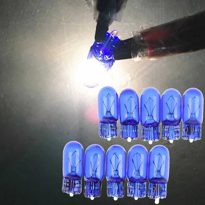10Pcs Car Halogen W5W/T10 168 Wedges 12V 5W xenon Signal Lamp 6000K White Instrument Light Reading Light Clearance Lamp Oasis Select