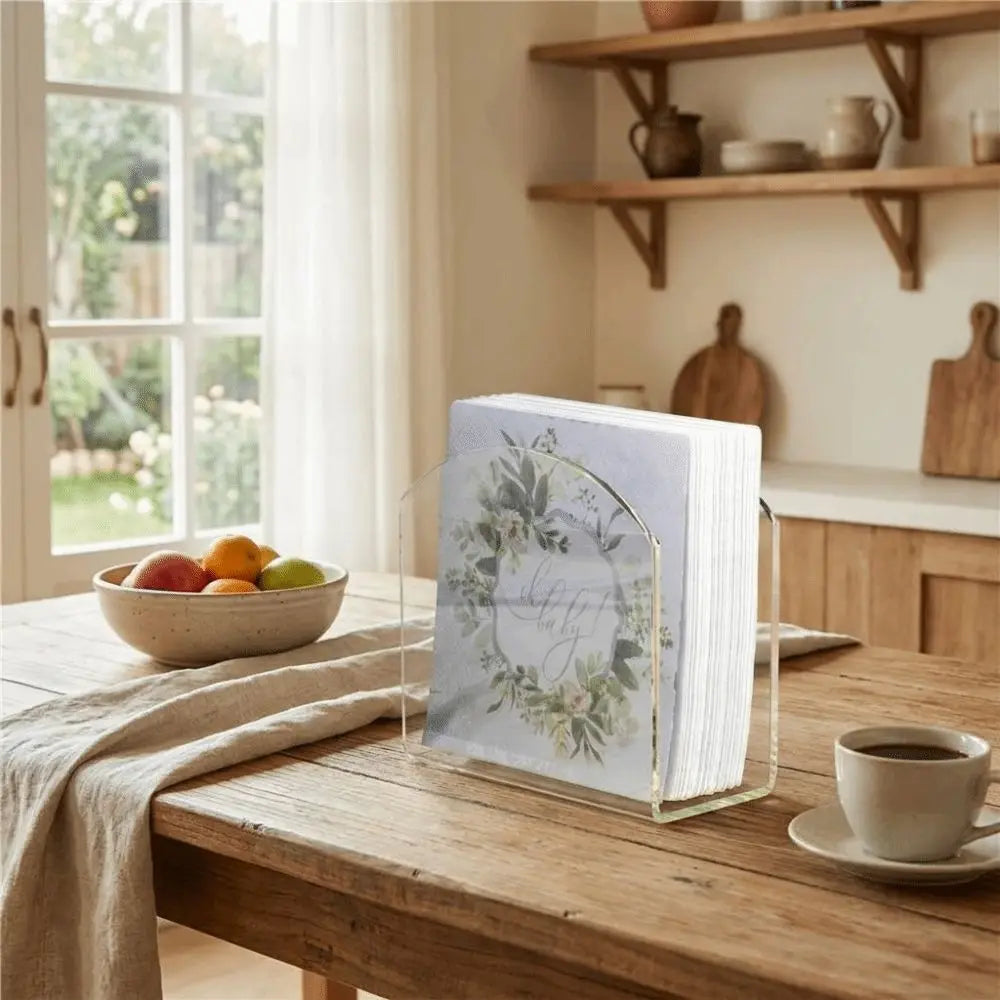 Transparent Acrylic Napkin Holder Vertical Holder Napkin Storage Napkin Organizer Freestanding U Shaped Tissue Box Dispenser Oasis Select