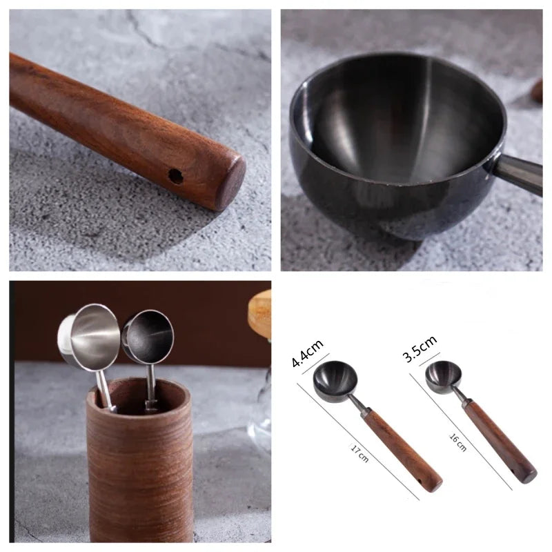 Wooden Measuring Spoon Scoop with Long Handle Bar Kitchen Household Tools High Baking Tool Coffee Powder Measuring Spoon Oasis Select