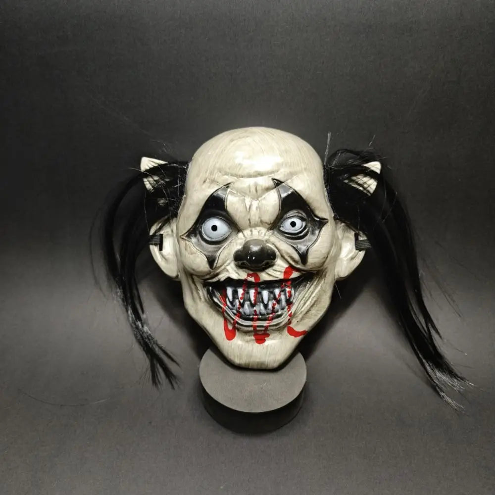 Facepiece Realistic Halloween Joker Mask Creativity Blood Scar Full Face Mask Funny Spooky Scary Joker Headgear Masquerade Oasis Select