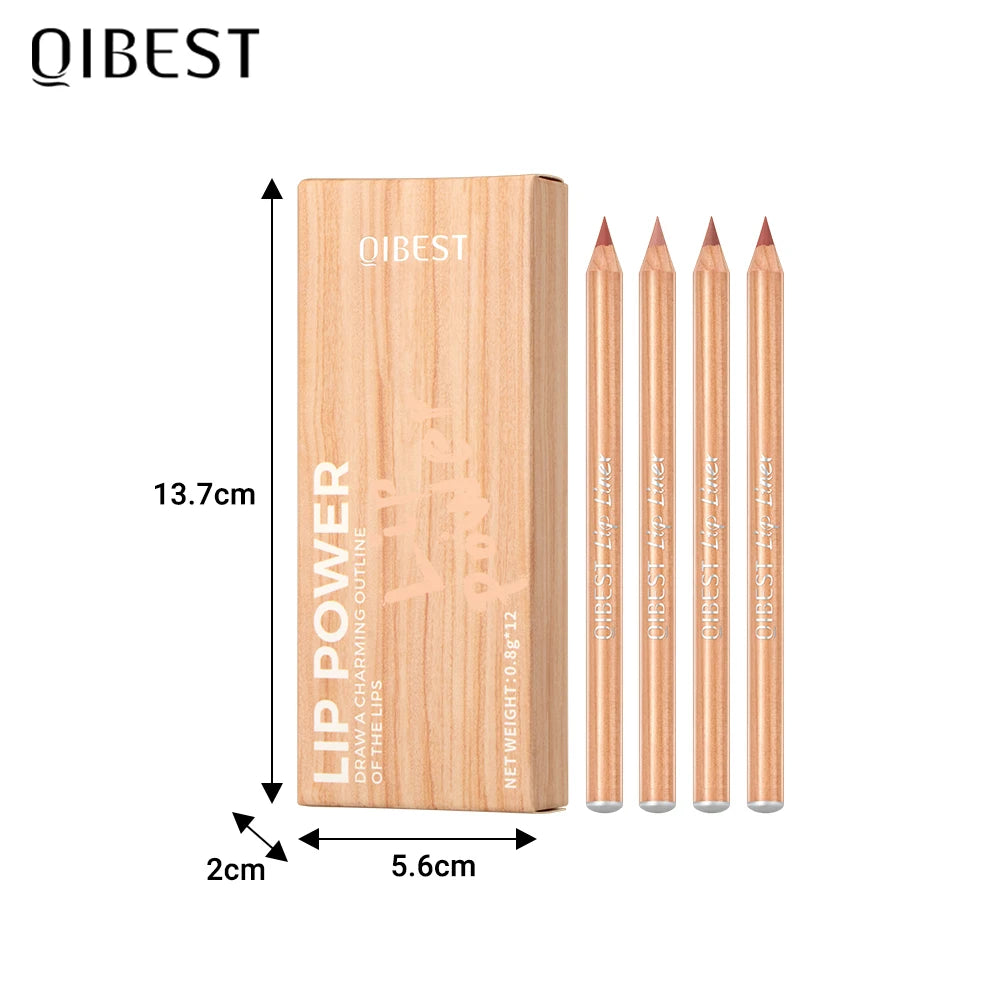 QIBEST 12-Pc Matte Lip Liner Set – High Pigment Velvet Lipliner