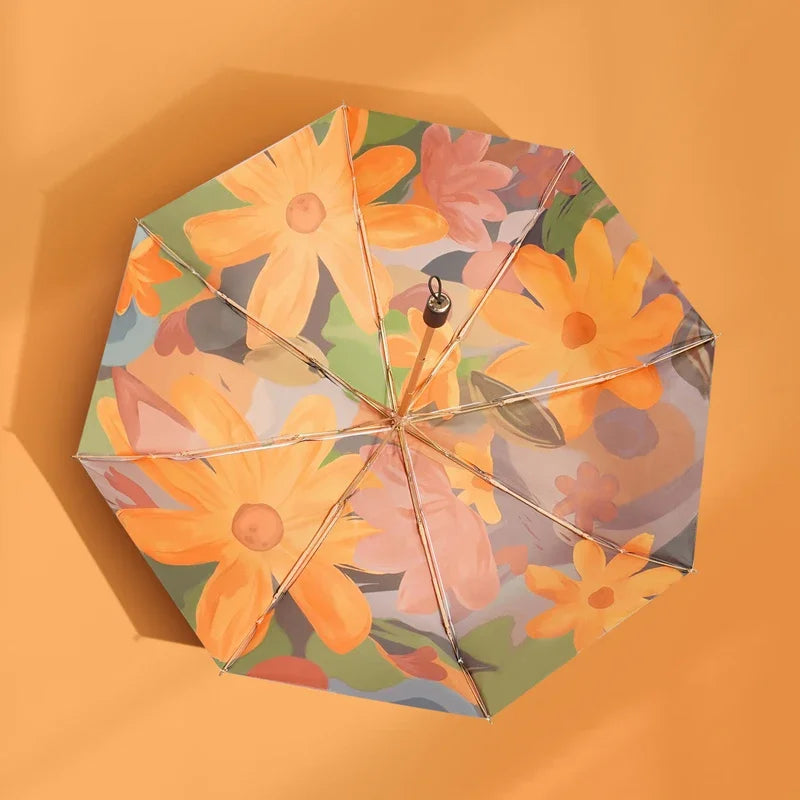 Dual Purpose UV Protection Umbrella Folding Sun Protection Umbrella Upf50+ Double Retro Sunshade Oasis Select A