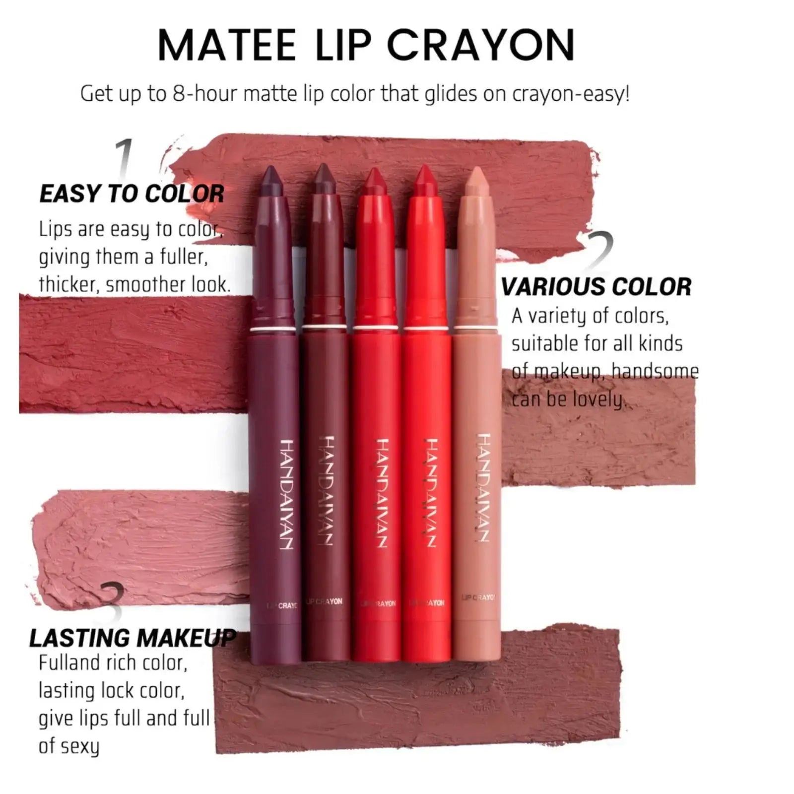 Handaiyan Velvet Matte Lip Liner – Waterproof, Long-Lasting