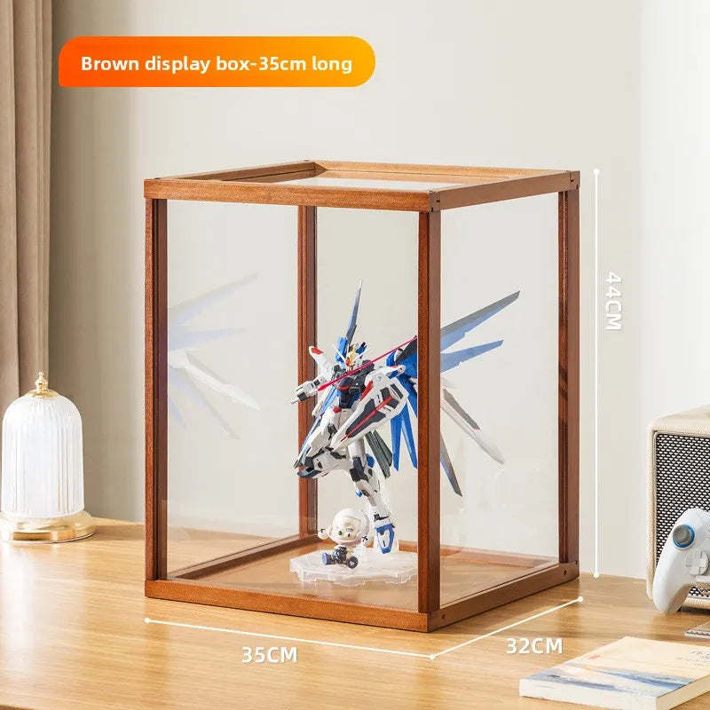 Figure Cabinet Wine Cabinet Toy Storage Rack Display Cabinet Household Sub-dustproof Transparent Cabinet Lego Display Cabinet Oasis Select Brown Small