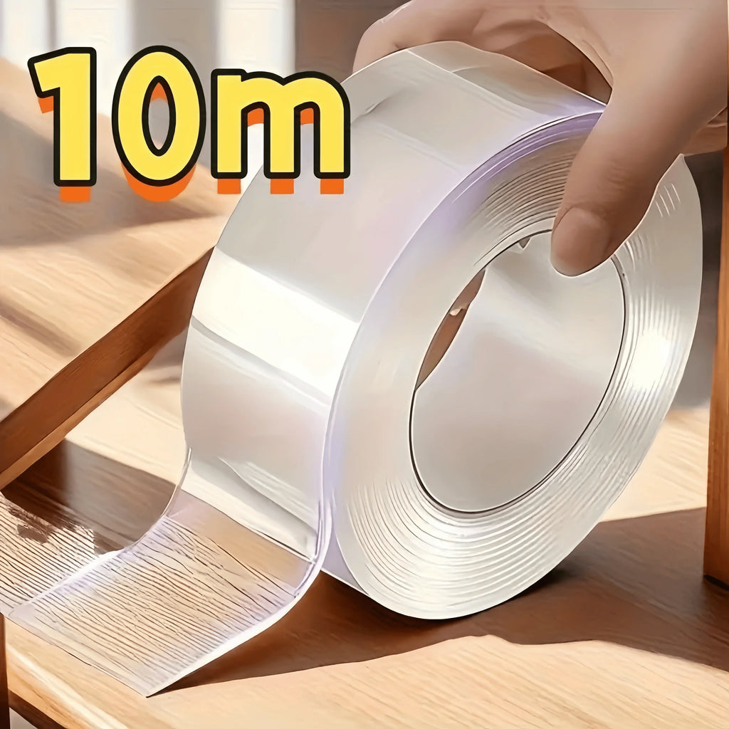 10M Ultra-Strong Nano Double-Sided Tape | Thick Transparent PE Acrylic | Waterproof High Viscosity | No Residue | For Plastic/Wo Oasis Select