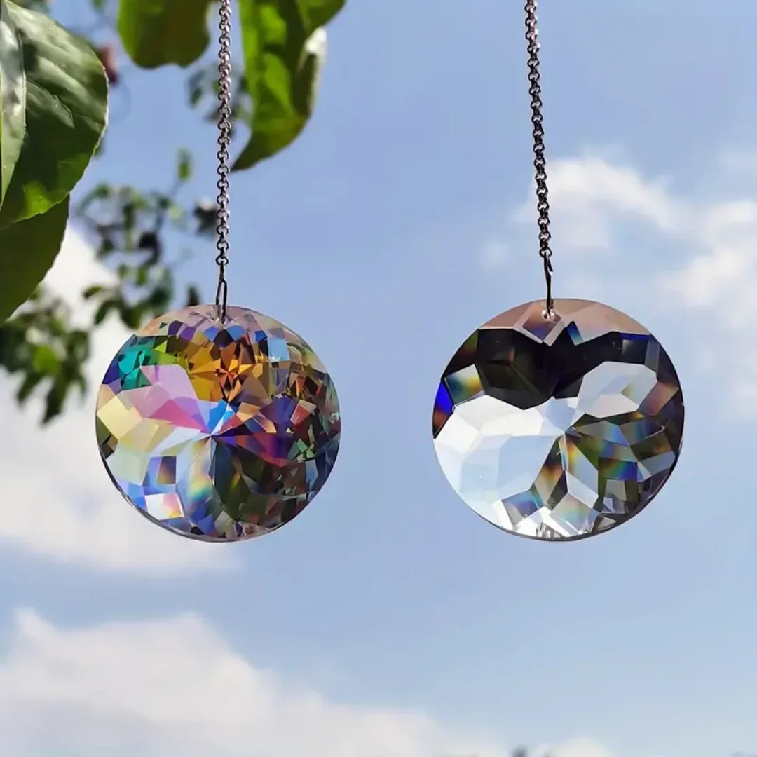 Round Crystal Sun Catchers Set of 2 – Glass Prism Rainbow Maker