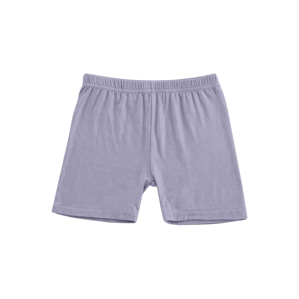 Girls Summer Safety Leggings Cycling Pants Children Anti-emptied Stretch Solid Color Mid-rise Yoga Dancing Shorts 1PC Oasis Select Light Purple 110