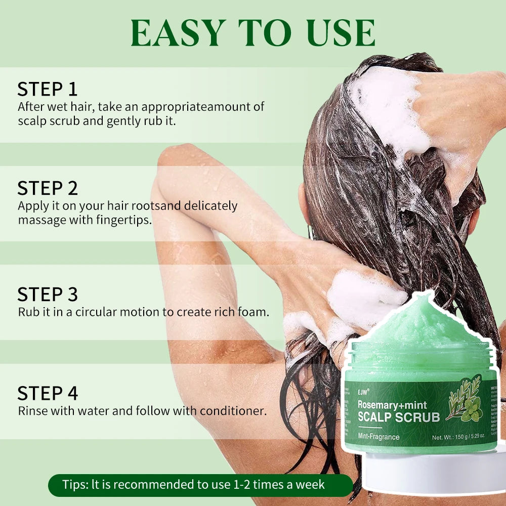 Rosemary Scalp Scrub Shampoo & Hair Growth Serum Spray Hair Growth Set Oasis Select