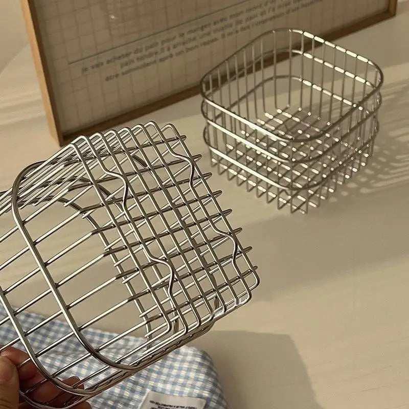 Metal Desktop Storage Basket Box Iron Art Storage Basket Coffee Miscellaneous Items Kitchen Desktop Organizer Makeup Storage Box Oasis Select
