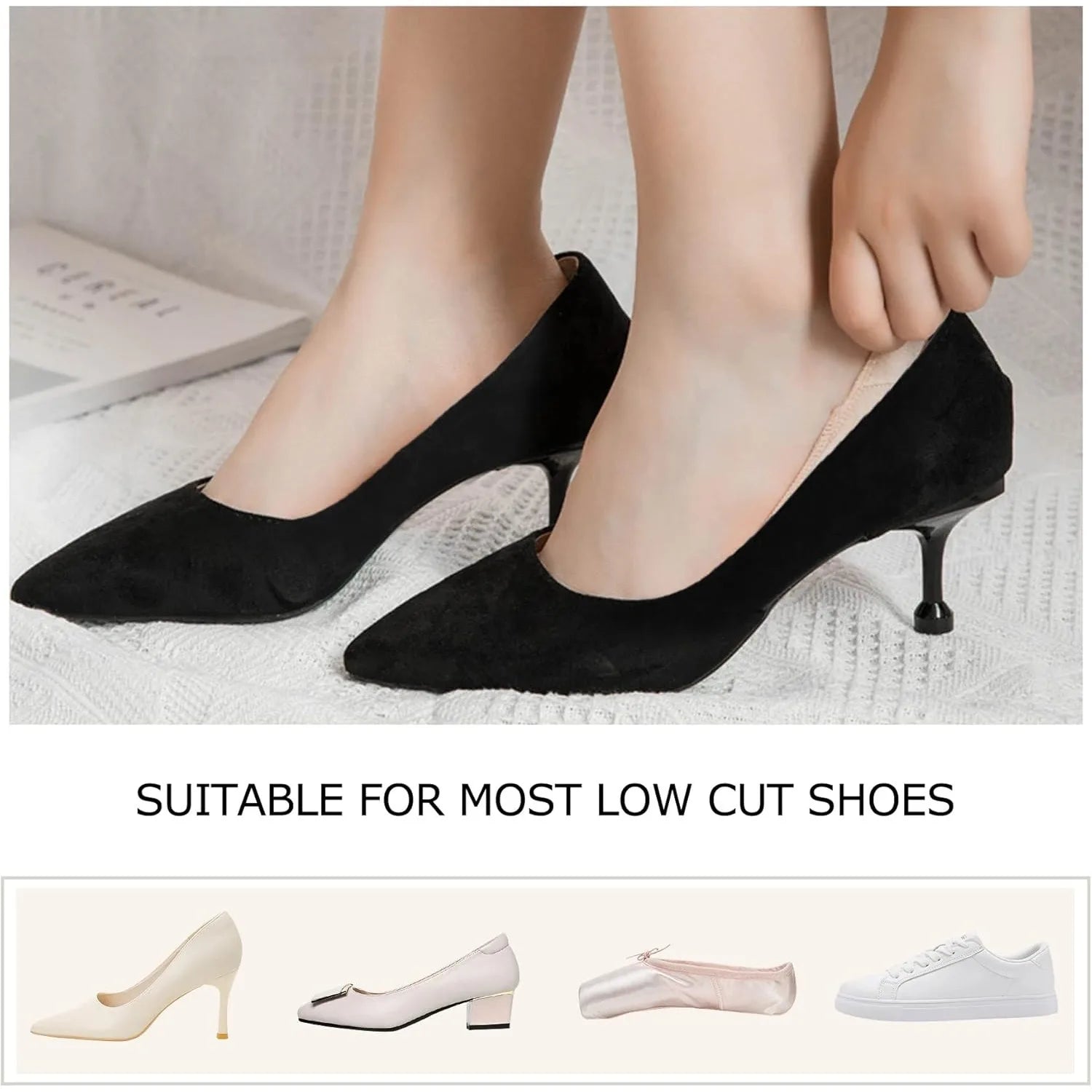 6 Pairs of Spring and Summer Thin Lined Boat Socks, Women's Super Large Elastic Invisible, Anti Slip Strip Not Easy To Fall Off Oasis Select