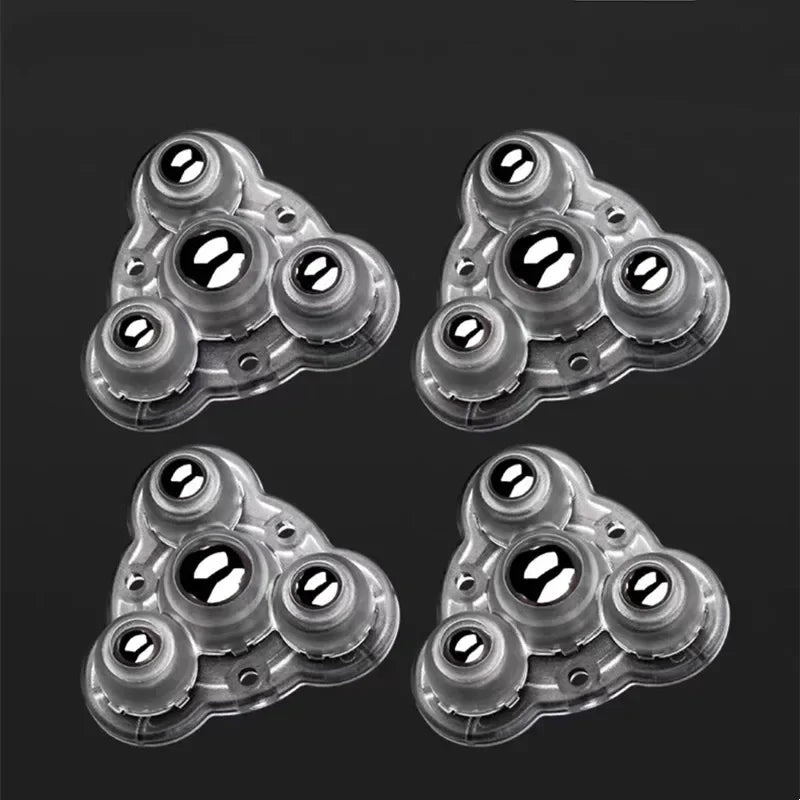 4PCS Universal Wheel 360°Rotation Pulley Self Adhesive Caster Stainless Steel Mini Swivel Wheels for Furniture Cabinet Trash Can Oasis Select transparent Steel