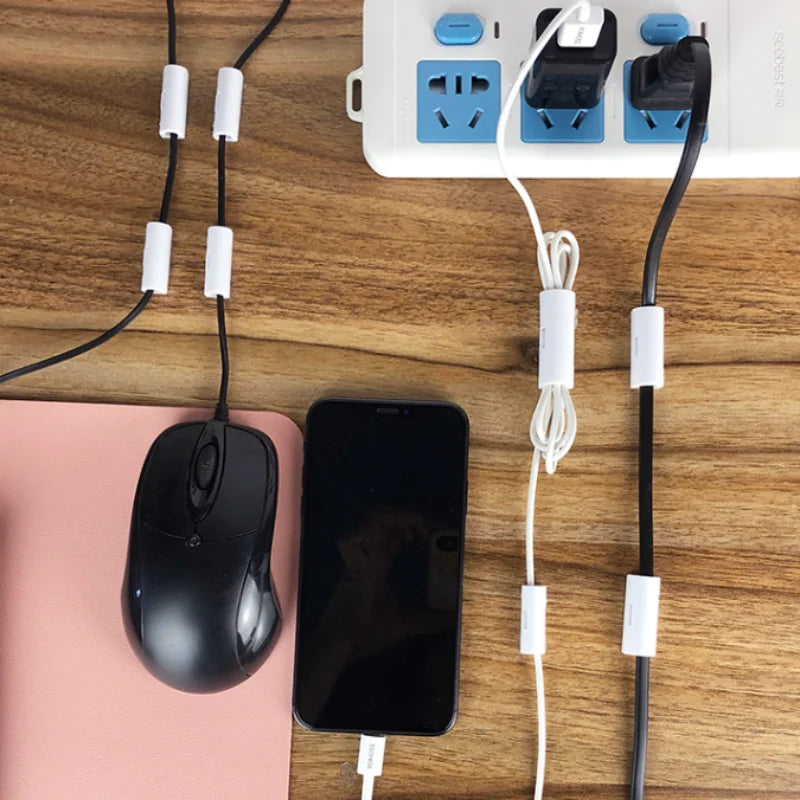 USB Cable Organizer Clips Wire Winder Holder Earphone Mouse Cord Clamp Protector Management Adhesive Hooks Desk Home Supplies Oasis Select