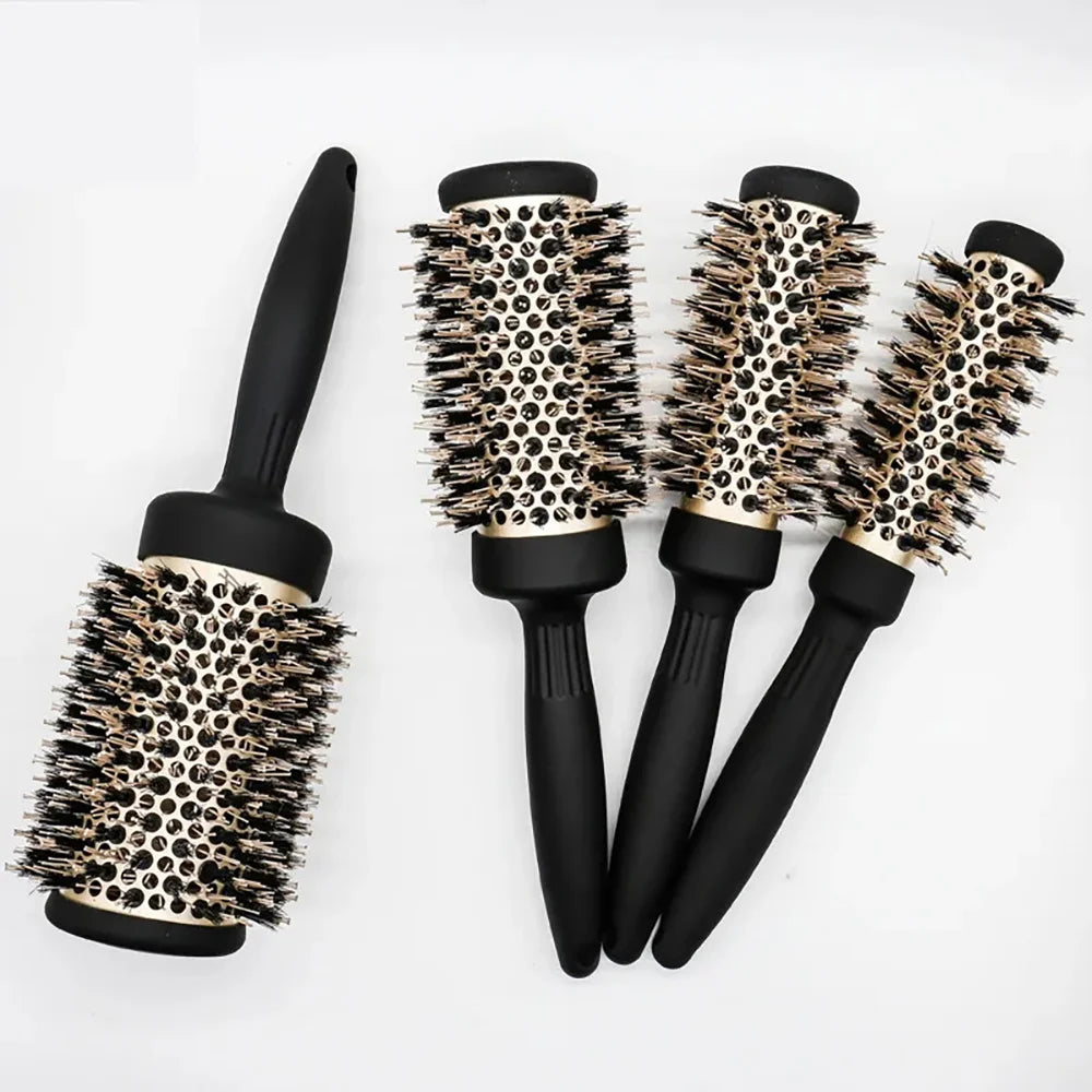 Hair Brush Comb Professional High Temperature Resistant Ceramic Iron Round Comb 5 Sizes For Blow Dry Salon Styling Tools Oasis Select