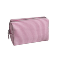 Striped Seersucker Travel Cosmetics & Toiletry Organizer Bag