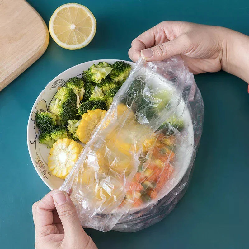Reusable Disposable Elastic Food Lids Plastic Wrap Durable Plate Covers for Bowls Kitchen Food Saver Bag Oasis Select