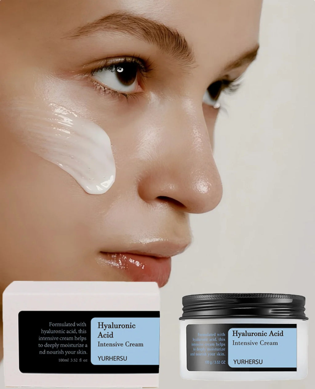 Hyaluronic Acid Face Cream – 48H Moisture, Oil-Free, 100ml Face Moisturizer Cream Oasis Select WHITE 300ml