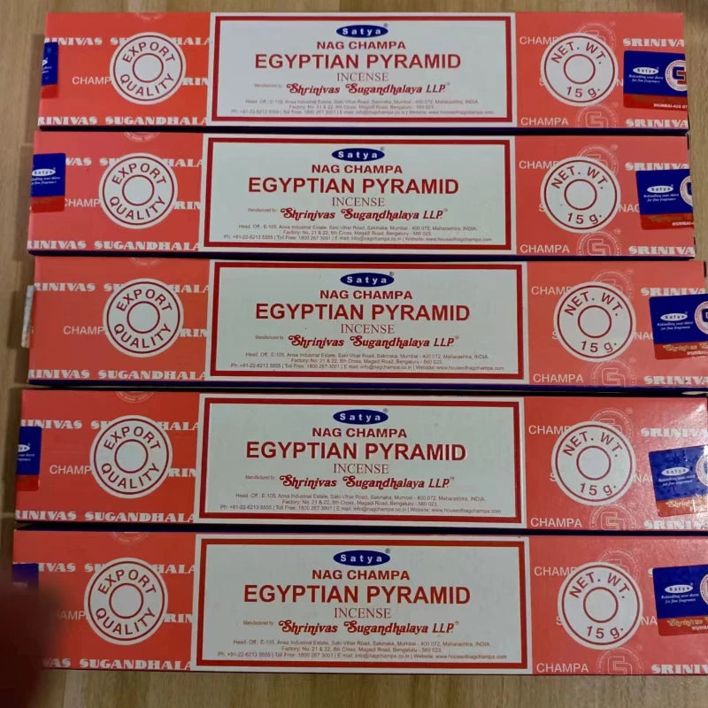 5BOX NAG Champa Incienso Satya Incense Collection Satya Handmade Sticks with Flavors Refreshing Medicinal Aromas Home Fragrances Oasis Select EGYPTIAN PYRAMID 5 small box