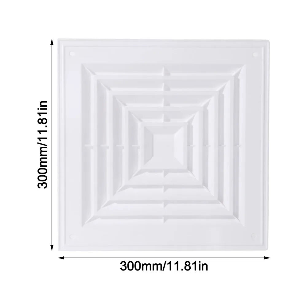 Square Air Vent Grille White Plastic Ventilation Cover with Flaps