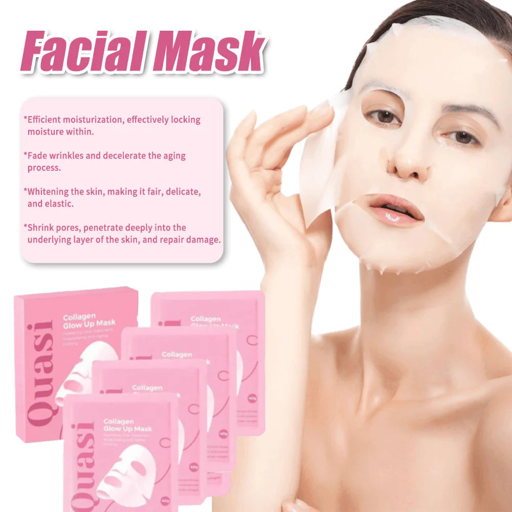 Collagen Face Mask Deep Hydrating Niacinamide & Low Molecular Firming & Smoothing Mask Korean Skincare Mask Oasis Select